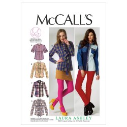 6649 ASHLEY EMBELLISH SS-LS RUFFLE OR NOT BLOUSE PATTERN 8-16